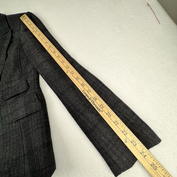 Ann Taylor Loft Womens Plaid Blazer Sz 6 Gray Office Career Preppy Old Money - Picture 14 of 15